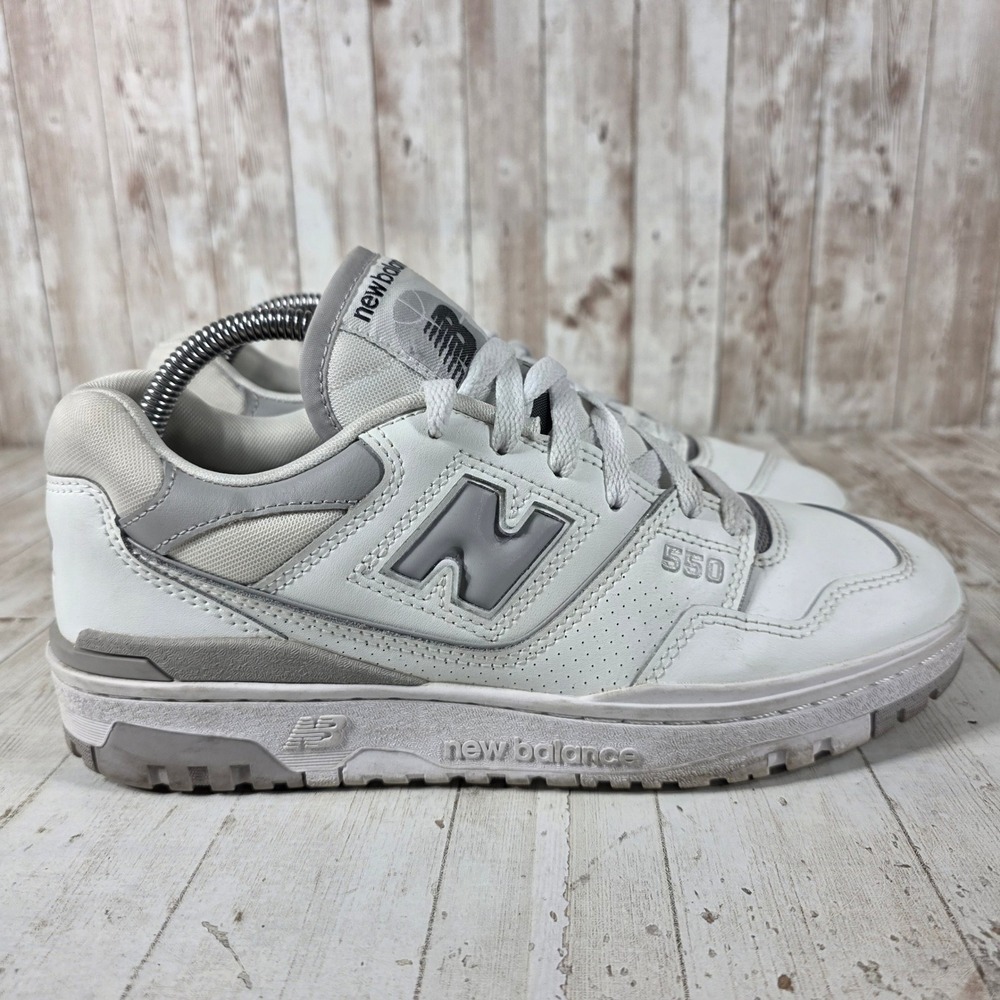 New Balance 550 White Rain Cloud Grey Leather Sneakers BBW550BB Womens 9
